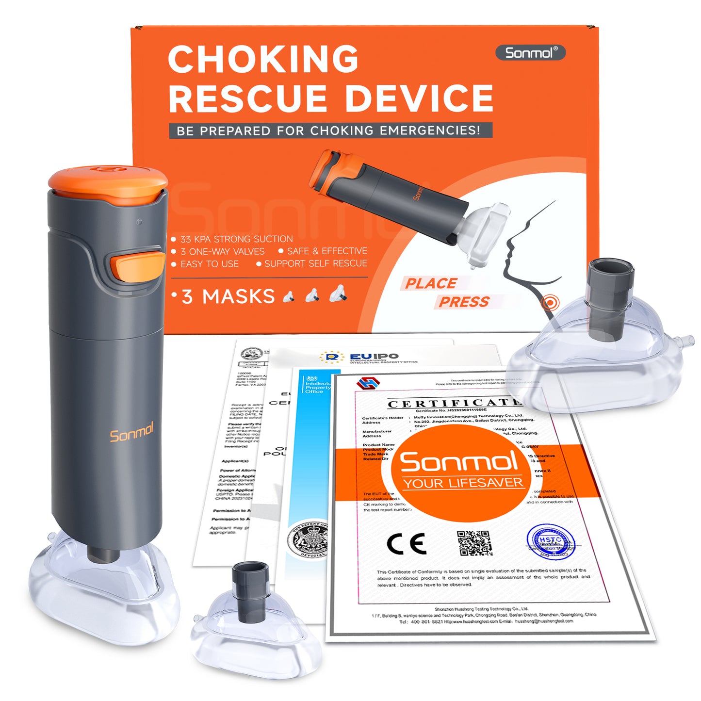 Sonmol Automatic Anti Choking Device with 3 Masks, Smaller & Lightler