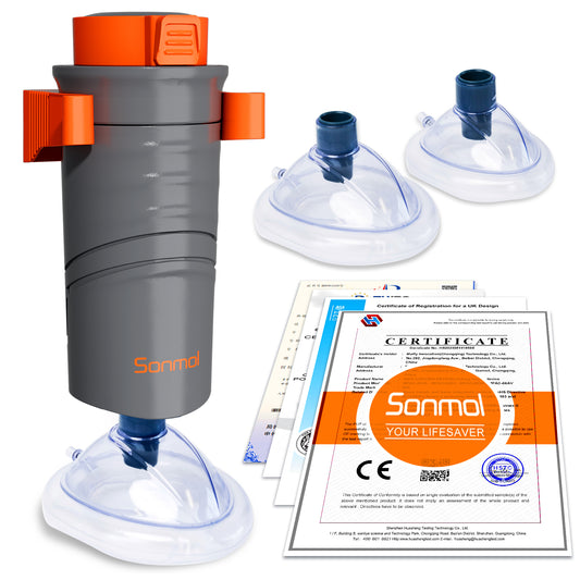 Sonmol Automatic Anti Choking Device with 3 Masks, Wall Mount Included