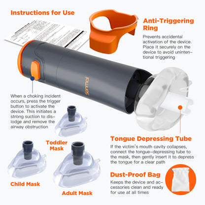 Sonmol Automatic Anti Choking Device with 3 Masks, Smaller & Lightler