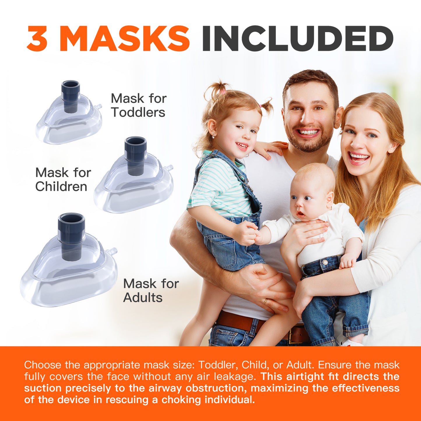 Sonmol Automatic Anti Choking Device with 3 Masks, Smaller & Lightler